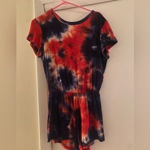 Short romper - tie dye - American apparel
